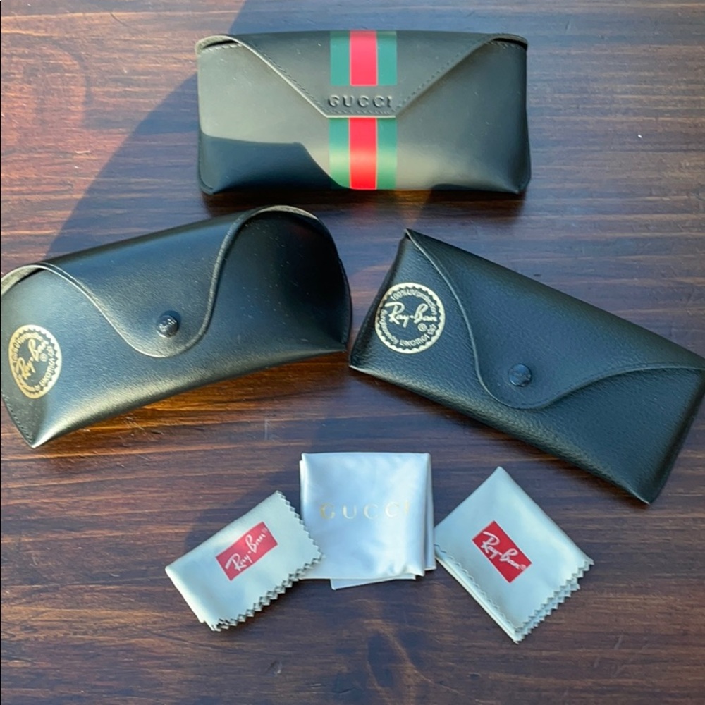 3 branded sunglasses cases